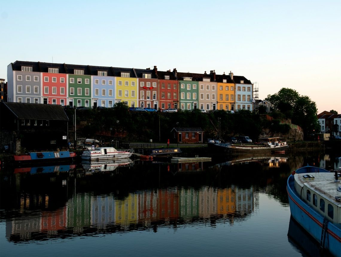 boats on a river in Bristol